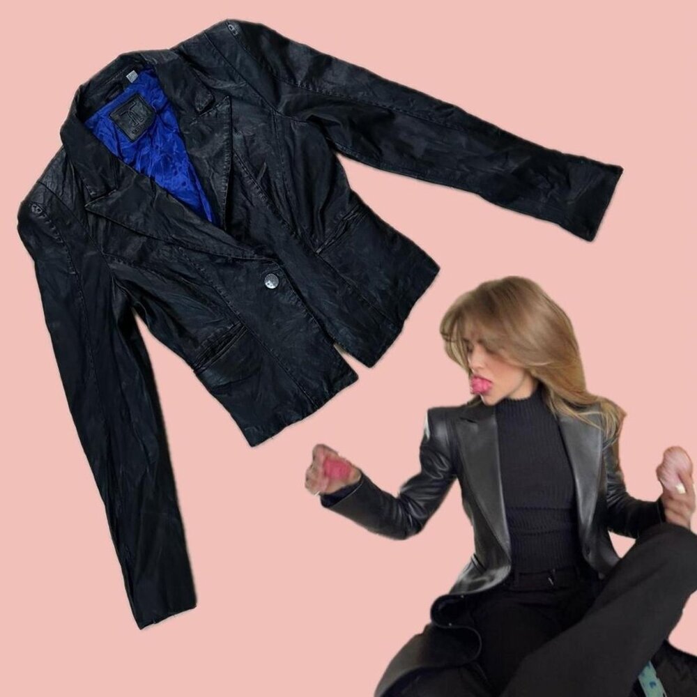 Vintage Y2K Leather Blazer - XS